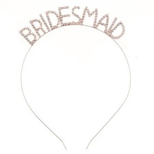 Rhinestone Bridesmaid Headband Bridal Shower Bachelorette Party Headbands Gold 