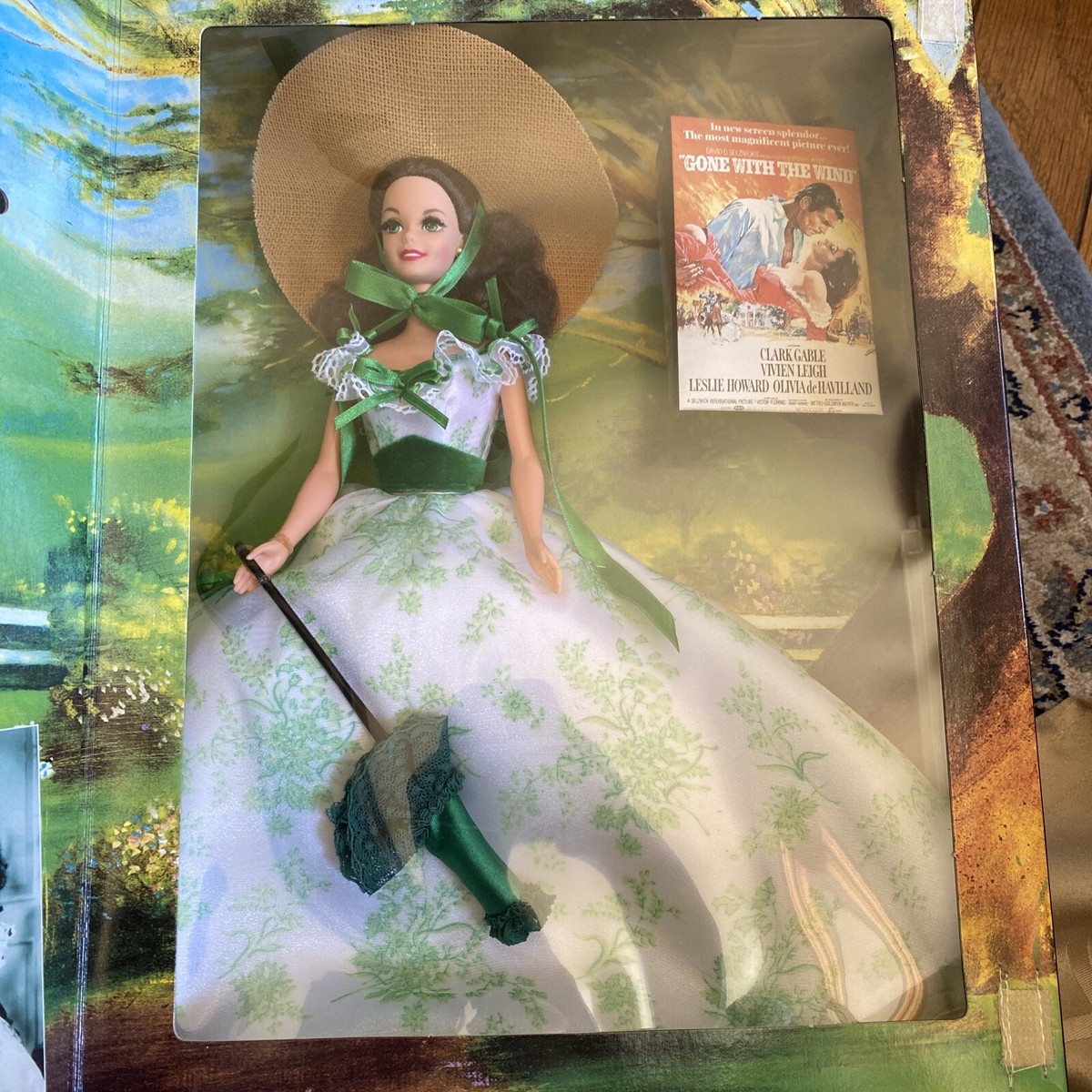scarlett o'hara barbie green dress 1995 Doll Hollywood Legends #12815 NRFB Print scarlett o'hara outfits