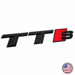 Audi Rear Trunk Lid 3.0T Quattro Badge Emblem - Gloss Black & Red, 2004-2022 Models