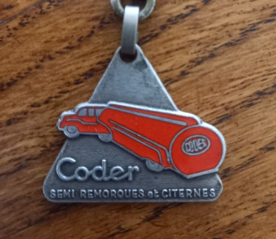 Augis Enameled Metal Keychain Truck Semi Trailers Tankers Marseille Doves
