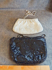 2 metal aluminum mesh purses white and black hong kong