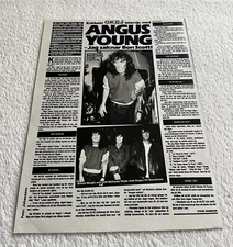AC/DC 1984 ANGUS YOUNG Clipping Poster Swedish magazine Okej Vintage 1980s
