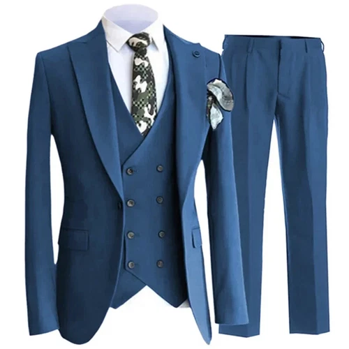 Pants Vest Men Suits Dress 3 Piece Set Male Blazers Wedding Jacket Coat Trousers - Picture 32 of 50