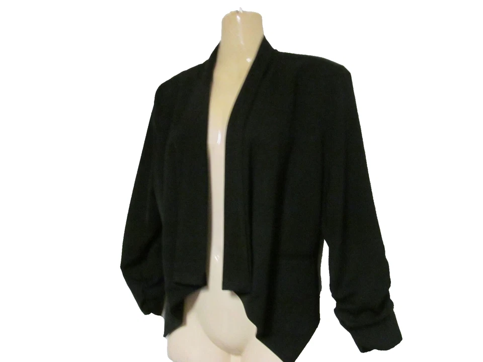 Chaqueta cárdigan Body Central negra frente abierto para mujer talla L Foto 4 de 4