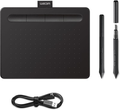 Wacom Intuos S schwarz - Zeichentablet mit Stift, Stylus akkufrei & Druck-s