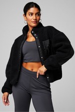 Fabletics Tahoe Teddy Jacket Size L ( 10 ) Black