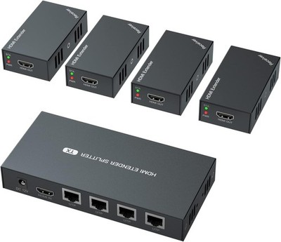 HDMI Extender Splitter 1x4 1080P Ethernet Cat 5E 6 7 50m