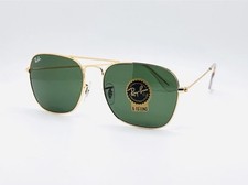 NEW-Ray-Ban Caravan 58mm Metal Sunglasses RB3136 - Gold Frame / Green G-15 Lens