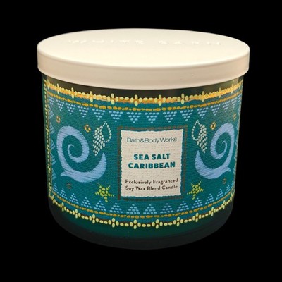 SEA SALT CARIBBEAN 3-Wick Candle Bath & Body Works 14.5 oz Tropical Beach NEW