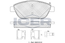 Bremsbelagsatz Vorne Bosch-System für Opel Corsa F Crossland X / Van ab 10->