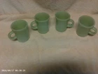 Fireking jadite set of 4 mint -c-handled reasturant coffee cups