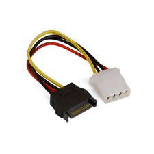 7in Sata Male Power to Molex 4 Pin Female Cable - Multi