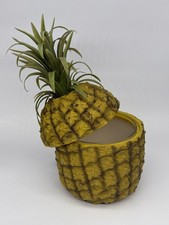 Vintage Evers Pineapple Ice Bucket With Glass Insert Tiki Tropical Barware MCM