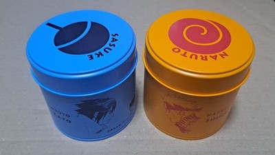 Naruto Uzumaki & Sasuke Uchiha Tea Tin Set  Naruto Shippuden, Metal Tin, 2pc,