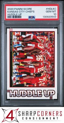 2020 PANINI SCORE HUDDLE UP #HDLKC PATRICK MAHOMES CHIEFS PSA 10