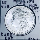 1891 BU GEM MORGAN SILVER DOLLAR UNC MS+++ U.S. MINT RARE COIN 8761