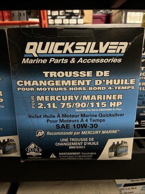 Quicksilver 10W-30 Oil Change Kit for 4-Stroke 75hp, 90hp and 115hp Mercury