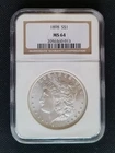 1898 Morgan Silver Dollar NGC MS64 S$1 Philadelphia   "Lustrous Beauty"