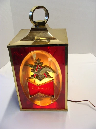 Vintage Budweiser Beer Hanging Light Lantern Works ~ Anheuser Busch ~ St. Louis