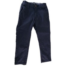 Osh Kosh B' Gosh Boys Size 4 Pants Slacks Navy Blue Cotton Stretch Elastic Waist