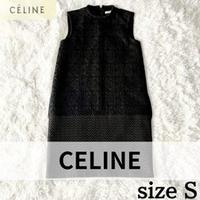 Celine Phoebe Era Jacquard Sleeveless Dress Black Used