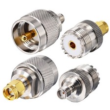 onelinkmore Upgraded SMA to UHF Adapter Kit 4-Pack , 4 PCS, Silver