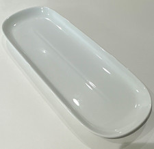 Pillivuyt White Porcelain Oval Platter 21 x 8 in Glossy Solid Salmon Platter