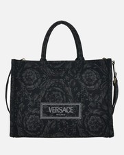 Versace Small Tote Embroidery Jacquard Barocco Black Bag 1011564 IT NWT $1595