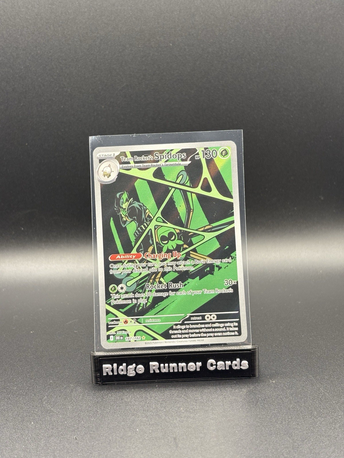 Team Rocket's Spidops 187/182 Illustration Rare Destined Rivals Pokemon Card NM