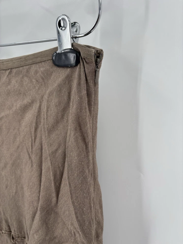 Nic + Zoe юбка женщин 4 коричневый льняной смеси оборки богемный Midi холст молнии - Изображение 2 из 4