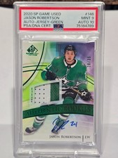 2020 SP Game Used Jason Robertson Auto Jersey Green /35