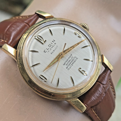 Vintage ELGIN men's automatic watch Cal.643 17Jewels swiss 1950s