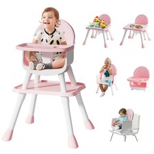 6 in 1 Baby High Chair for Babies and Toddlers, Booster Seat, Kids Learning T...