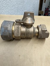 Mueller Water Meter Lock Wing Brass Valve New 3/4 Meter By 1” Lead Or Brass Pipe