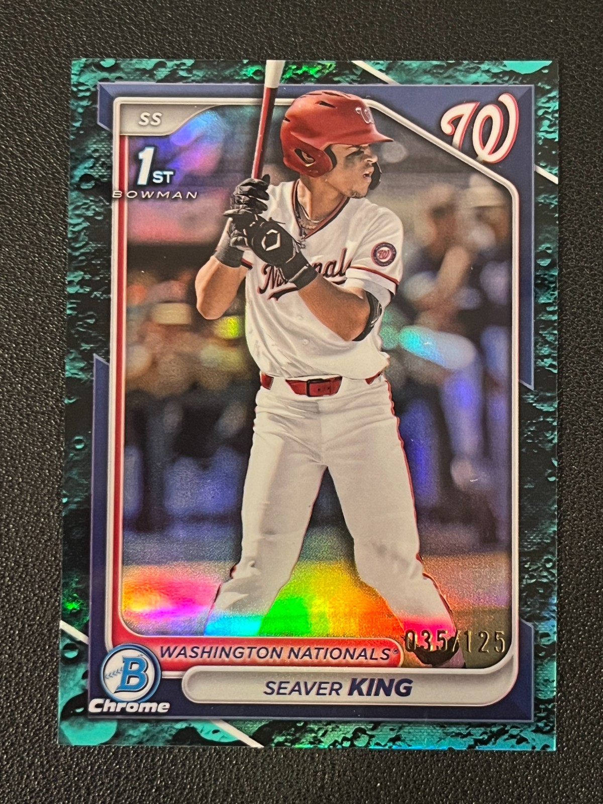 Seaver King 2024 Bowman Chrome 1st Aqua Lunar Refractor /125 Nationals