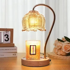 Dimmable Flower Candle Warmer Lamp with Timer - Fits All Jar Scented Candles ...