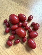 Vintage Cherry Amber Bakelite Loose Beads 69g Large Swirls