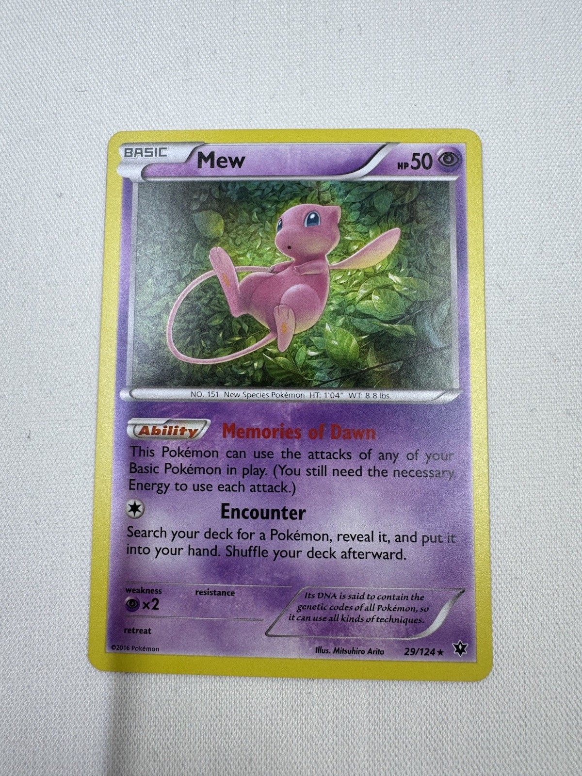 Pokémon Mew TCG Holo Rare Card 29/124 XY Fates Collide 2016