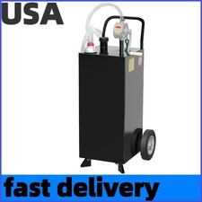 35 Gallon Portable Fuel Tank with Pump Gasoline and Diesel Transfer 9.8Ft Hose