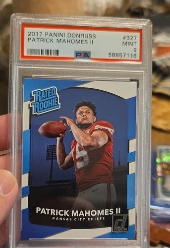 2017 Panini Donruss - Rated Rookie Patrick Mahomes II #327 (RC) PSA 9