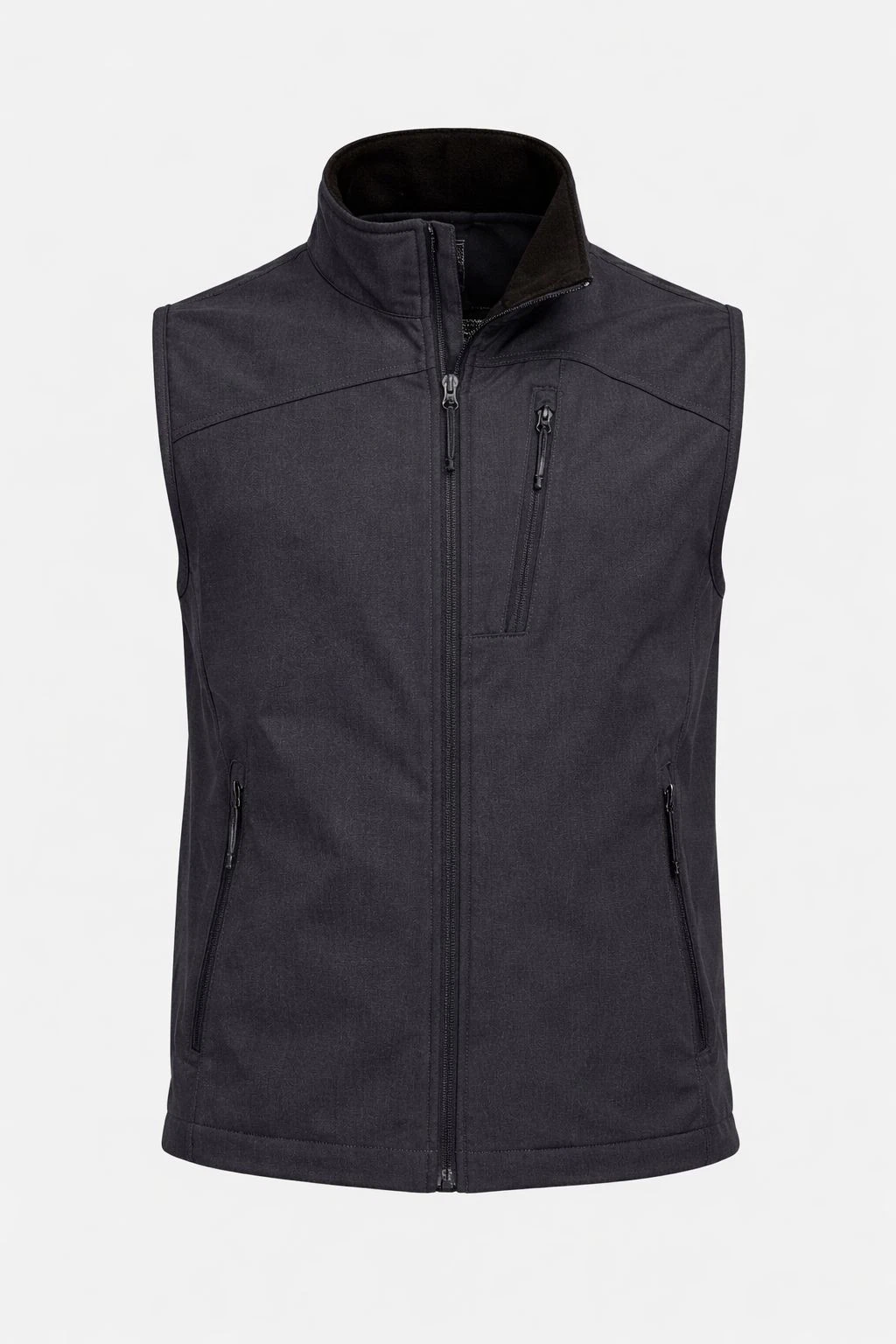 Men’s Runing Vest Outwear Charcoal Gray Fleece Lined Softshell Windproof
