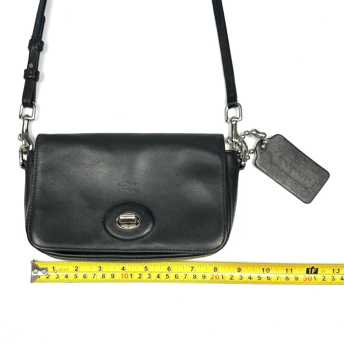 Coach Bleecker Penny Black Leather Crossbody/Purse C1420 • 32261