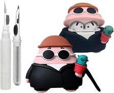 Cute Silicone Protective Cover for AirPods 4 with Keychain for Boys Girls Women
