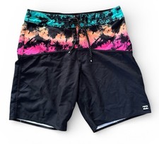 Billabong Fifty50 Pro Board Shorts Mens Sz 29 Black/Multi Very Good Condition