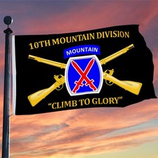 10th Mountain Division Climb to Glory Flag 3x5Feet with Brass Grommets