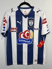 Camiseta deportiva local Puma Pachuca 2008/2009 hecha en México azul marino/blanco talla M ¡NUEVA CON ETIQUETAS!