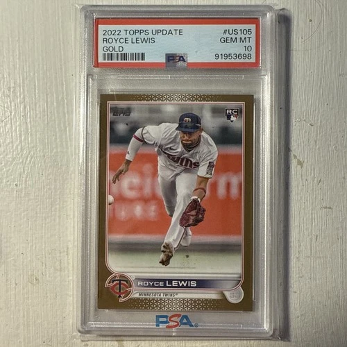 💎2022 Topps Update Gold /2024 #US105 Royce Lewis RC MIN Twins PSA 10 Low Pop!💎