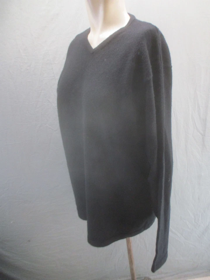 Halogen Size L Mens Black 100% Cashmere V Neck Long Sleeve Pull Over Sweater 316 - Image 3 of 4