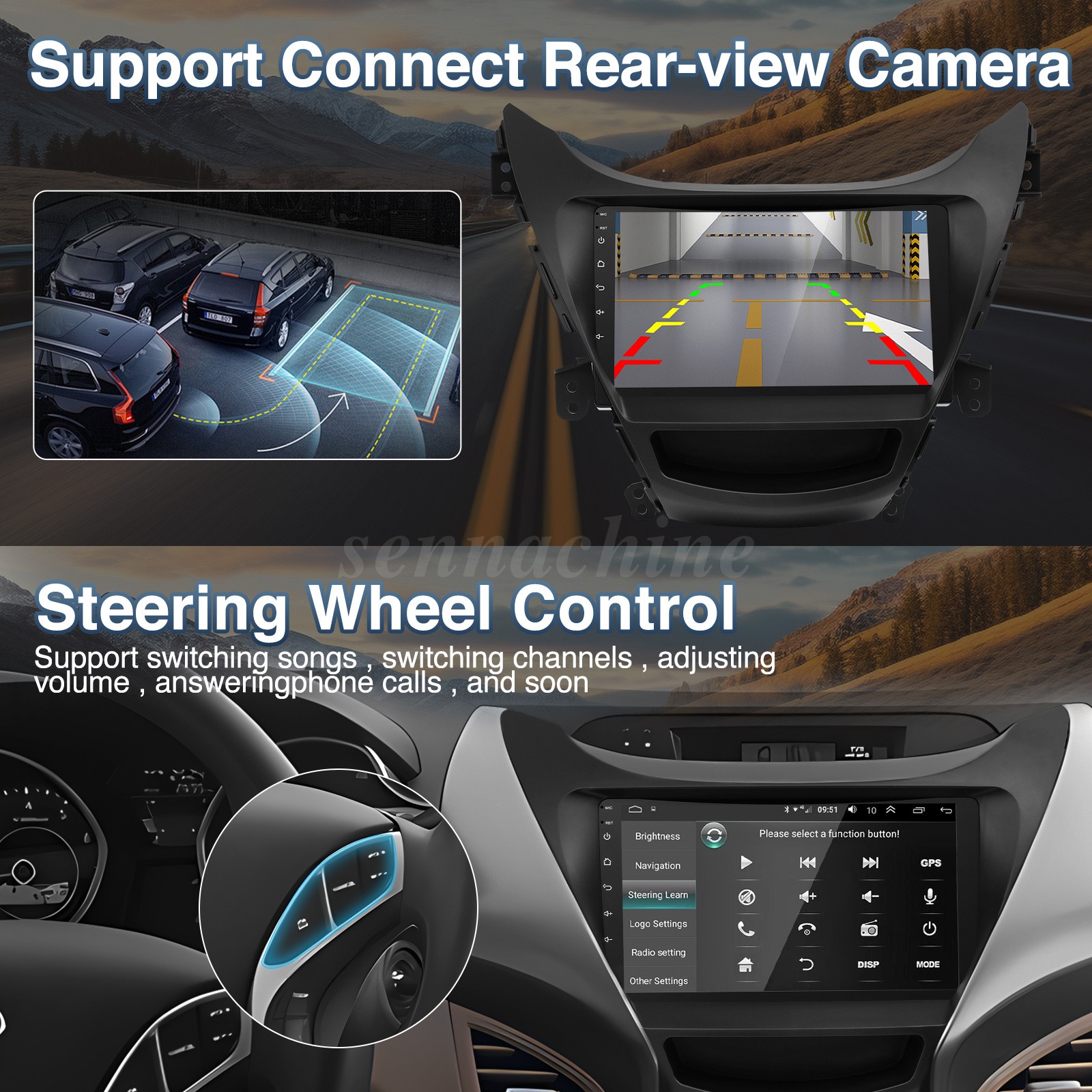 For Hyundai Elantra 2011-2013 Carplay Car Stereo Radio Android 13 GPS Navi WIFI