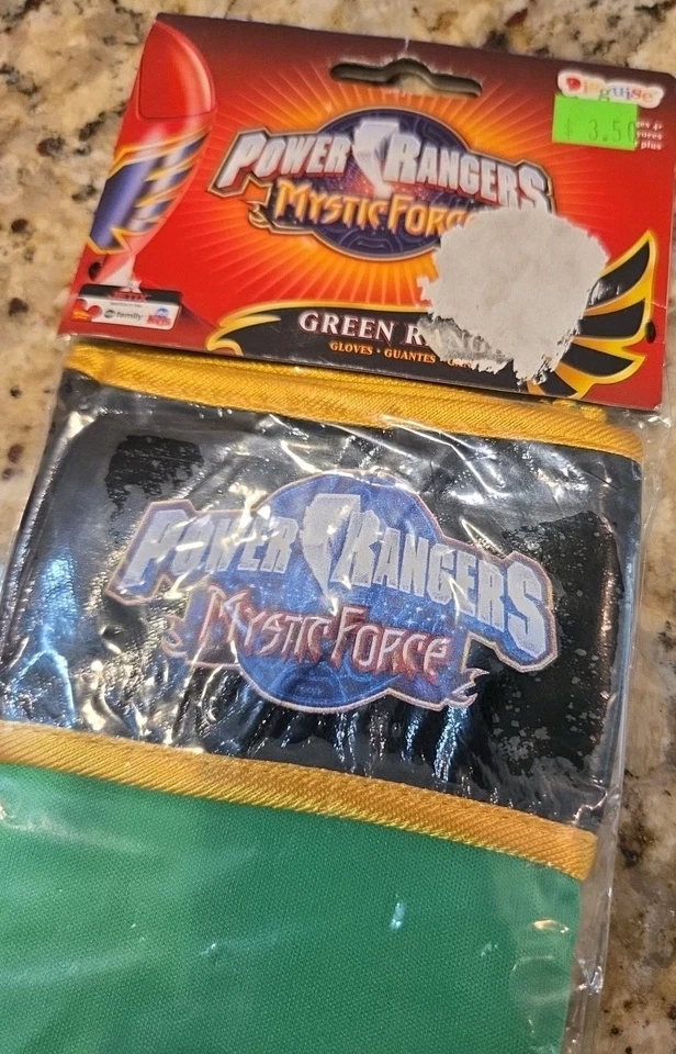 Guantes Power Rangers Mystic Force Green Ranger Halloween 2006 NOS Disquise NUEVO Foto 3 de 4